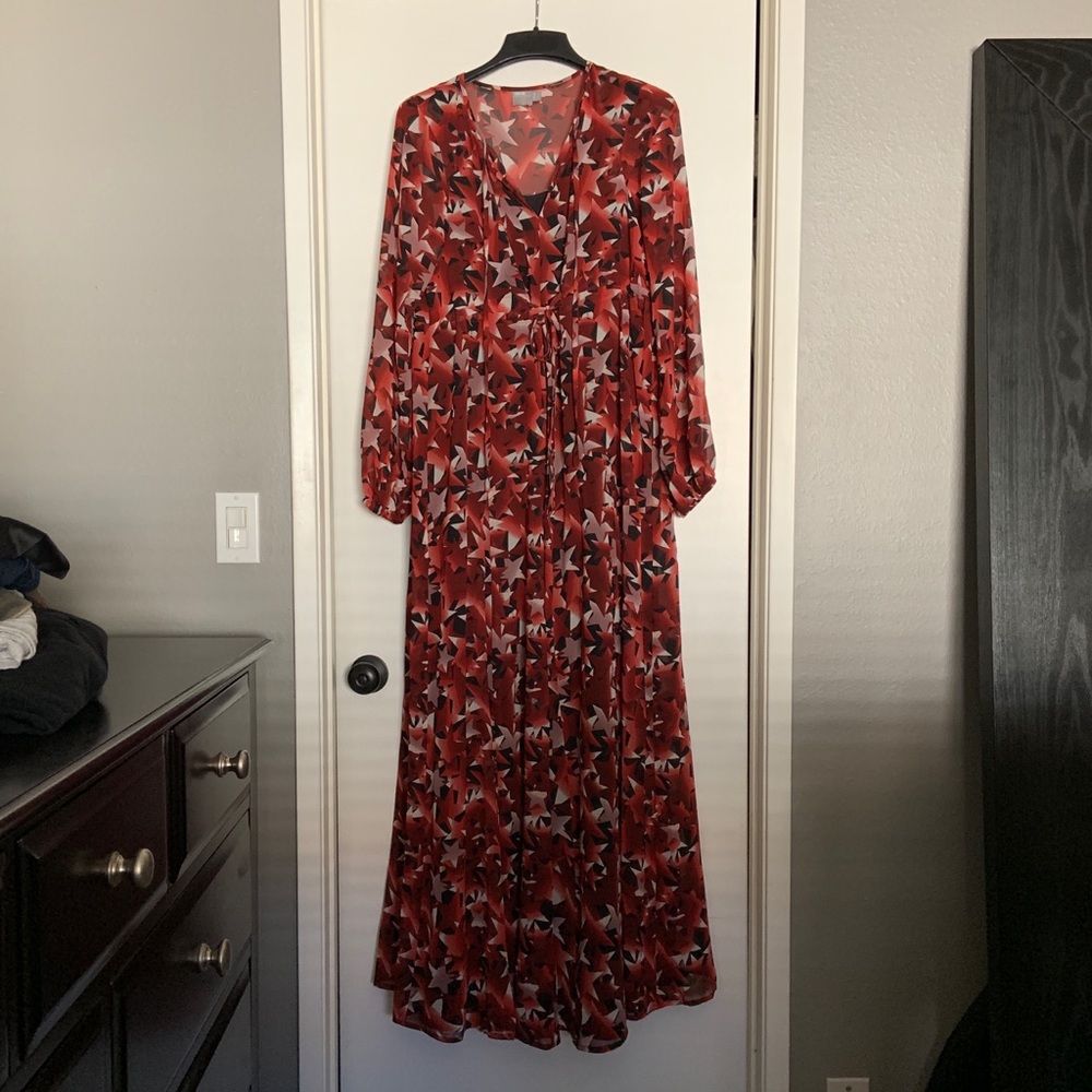 Asos Maternity Long Sleeve Maxi Dress Star Print